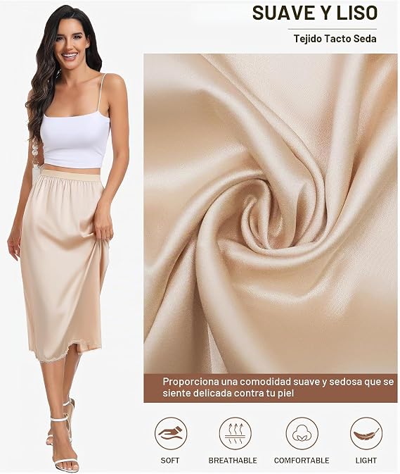 Vestido Slip Satinado