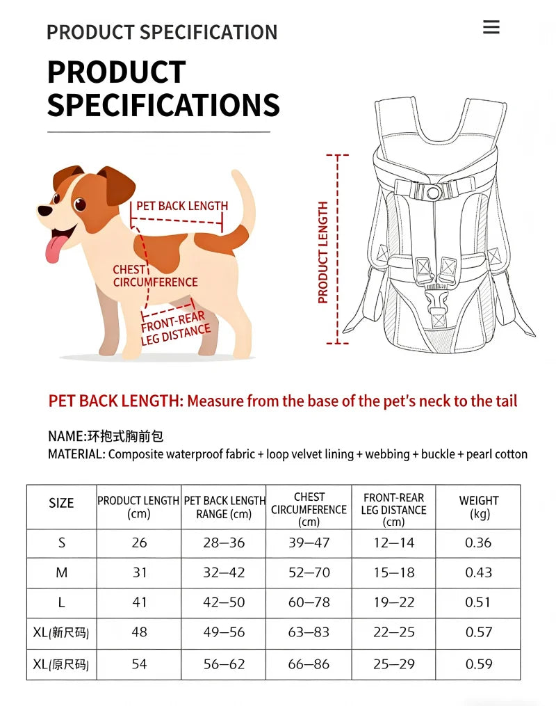 Mochila transportadora para perros y gatos
